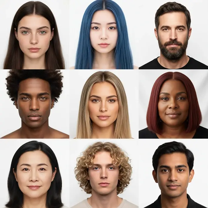 Consistent AI model faces grid